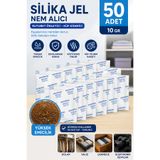 Hobialem 50 Adet 10 Gr Silikajel Nem Alıcı Silika Jel Rutubet Önleyici Küf Giderici Desiccant