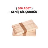 Hobialem (500 Adet) Ahşap Büyük Geniş Dil Çubuğu Abeslang Dondurma Dil Basma Ağda Çubuğu Natural