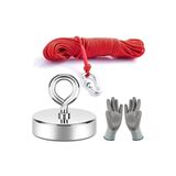 Hobialem 60 Mm Magnet Fishing, Neodyum Pot Mıknatıs Seti, Halat Eldiven, Kancalı Mıknatıs Balıkçılığı