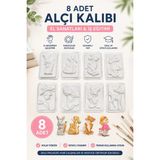 Hobialem 8 Adet Alçı Kalıbı , Okul Alçı Kalıbı , Seramik Kalıbı Iş Eğitimi, El Sanatları - Beyaz
