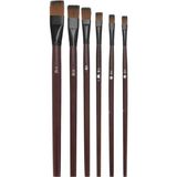 Hobialem Fırça Seti-1, Yağlı Boya Fırçası, 6 Lı Set, Resim Fırçası, Akrilik Boya Fırças - Çok Renkli