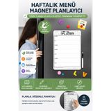 Hobialem Haftalık Menü Magnet Planlayıcı Silinebilir Mıknatıslı Yazı Tahtası Kalem Hediyeli