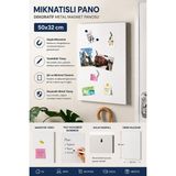 Hobialem Metal Magnet Panosu 50X32 cm Mıknatıslı Pano Beyaz Dekoratif , Not Fotoğraf Duvar Panosu
