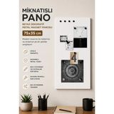 Hobialem Mıknatıslı Pano Beyaz 75X35 cm Dekoratif Metal Magnet Panosu Ev Ofis Not Fotoğraf Panosu