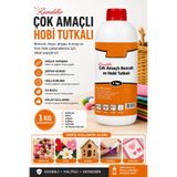 Hobialem Şeffaf Çok Amaçlı Hobi Tutkalı 1 kg Boncuk Keçe Kasnak Ahşap Yapıştırıcı