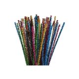Hobialem Simli Şönil 25 Adet Eğitici Şönil Seti 30 cm Tüylü Tel Renkli Peluş Tel