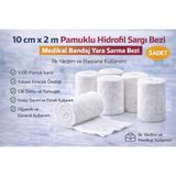 Hobibahçem 10 cm x 2 M Pamuklu Hidrofil Sargı Bezi Medikal Bandaj Yara Sarma Bezi Ilk Yardım ve Hastane Kullanımı 5 Adet - 0 - 1 Ay