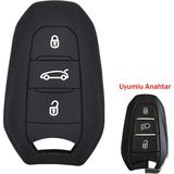 Hobibahçem Citroen C4 Picasso Ds3 Ds4 Ds5 Ds6 Uyumlu Silikon Oto Anahtar Kumanda Kabı Kılıf Siyah - Belirtilmemiş