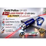 Hobibahçem Gold GP-001 3 In 1 Lazer + 2 LED Işıklı El Feneri Anahtarlıklı 1 Adet - 0,5