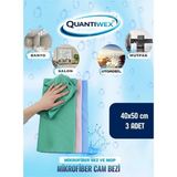 Hobibahçem Mikrofiber Cam Silme Bez 40X50 cm 3 Adet Iz Bırakmayan Cam Temizlik ve Araba Bezi