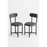 Hobibahçem Sandalye 2 Adet Keten Kumaş Metal Ayak Modern Mutfak Sandalyesi Cafe Balkon Ofis Teddy 9813 Antrasit - Ahşap - Beyaz - Belirtilmemiş