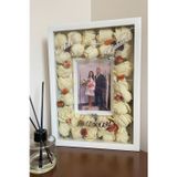 Hobicehayaller 25X35 Cm Isimli Üçgen Fotoğraf Bölümlü Anı Çerçevesi! Yeni Moda Gül Kutuları!
