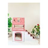 HOBİCİM X X L Küçük Irk Ahşap Dekoratif Köpek Kulübesi -Kedi Evi Beyaz-Pembe