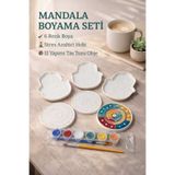 Hobicini 6 Adet Mandala Desenli Taş Figür Boyama Etkinlik Seti