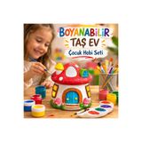 Hobicini Şirinler Evi Boyama Seti Etkinlik Seti Kendin Yap Eğitici Öğretici Oyuncak Montessori