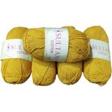 Hobicium Koton 5'li Pamuk Örgü Ipi Ipliği Amigurumi, Battaniye, Çanta, Supla, Yelek, Tığ Bebek - Hardal