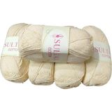 Hobicium Koton 5'li Pamuk Örgü Ipi Ipliği Amigurumi, Battaniye, Çanta, Supla, Yelek, Tığ Bebek - Krem