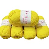 Hobicium Koton 5'li Pamuk Örgü Ipi Ipliği Amigurumi, Battaniye, Çanta, Supla, Yelek, Tığ Bebek - Neon Sarı