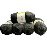 Hobicium Koton 5'li Pamuk Örgü Ipi Ipliği Amigurumi, Battaniye, Çanta, Supla, Yelek, Tığ Bebek - Siyah