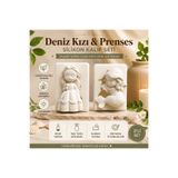 HobiCraft Market Deniz Kızı & Prenses Silikon Kalıp Seti | Epoksi, Taş Tozu, Alçı, Mum ve Sabun Kalıbı | 2’li Silikon Kalıp(8.5*5 cm prenses/ 8*6 cm deniz kızı)