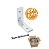Hobidabi 16X45X45 Mm Koli Demir Gönye Köşebent - Mobilya Dolap Raf Masa Çekmece Köşe Sabitleme Birleştirme