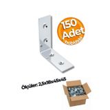 Hobidabi 18X45X45 Mm Koli Demir Gönye Köşebent - Mobilya Dolap Raf Masa Çekmece Köşe Sabitleme Birleştirme