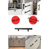 Hobidabi 192 mm Paslanmaz Siyah Kulp Tv Ünitesi Yatak Odası Mobilya Çekmece Vestiyer Mutfak Dolap Kulbu
