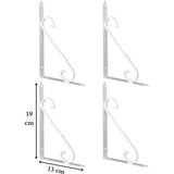 Hobidabi 4 Adet Beyaz 19X13,5 Ferforje Raf Altı Metal L Ayak - 19 cm x13,5 cm