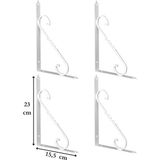 Hobidabi 4 Adet Beyaz 23.5X15,5 Ferforje Raf Altı Metal L Ayak - 23,5 cm x15,5 cm