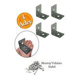 Hobidabi 40X50X50 Mm Koli Demir Gönye Köşebent - Mobilya Dolap Raf Masa Köşe Sabitleme Birleştirme 4 Adet