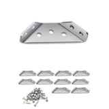 Hobidabi Metal Köşe Bağlantı Aparatı, 10 Adet Mobilya Dolap Montaj Köşebent, Duvara Sabitleme Gönye, 65.5x30x27mm