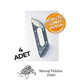 Hobidabi Mobilya Eşya Dolap Köşe Birleştirme Köşebent Sabitleyici Bağlantı Aparatı L Demir Gönye Metal 4 Adet