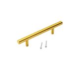 Hobidabi Paslanmaz Metal Mobilya Kulbu, Gold Altın Sarı, Dolap Çekmece TV Ünitesi Mutfak için, Modern Stil (1, 160 mm)