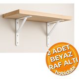 Hobidabi Raf Altı Dekoratif Raf Tutucu Ayak Ferforje Beyaz 15X23 Cm 2 Adet