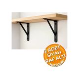 Hobidabi Raf Altı Dekoratif Raf Tutucu Ayak Ferforje Siyah 13X19 Cm 2 Adet
