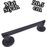Hobidabi Rozetli Mat Siyah Çekme Kol 20 cm Sürgü Çekme Kapı Kolu