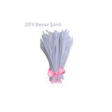 hobidaşım Şönil Beyaz 30 cm 20 li 1 Paket Beyaz Renkli Tüylü Tel Peluş Tel 30 cm Elişi Okul Projeler