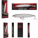 Hobifix 9.5 cm 12 G Uv Kaplamalı Ağırlıklı Vip Suni Yem – Üst Su Yüzey(Topwater) Maket Balık – Lüfer, Levrek, Akya, Baraküda Avı - Gümüş - Gri