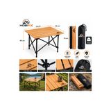 Hobifix Katlanabilir Ahşap Kamp Masası 65X73X65 Cm, 3,5 kg Taşıma Çantalı Portatif Kamp Piknik Balık Masası