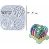 Hobiflex Epoksi Reçine Kalıp İthal / Dörtlü Bardak Altlığı Taş Tozu Silikon Kalıp HB5021-0094 - TEKLİ - Beyaz