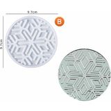 Hobiflex Epoksi Reçine Kalıp İthal / Kar Tanesi Motifli Bardak Altlığı Taş Tozu Silikon Kalıp HB5021-0092 - TEKLİ - Beyaz