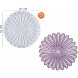 Hobiflex Epoksi Reçine Kalıp İthal / Papatya Motifli Bardak Altlığı Taş Tozu Silikon Kalıp HB5021-0093 - TEKLİ - Beyaz