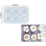 Hobiflex Epoksi Reçine Kalıp Uv Reçine İthal / Altılı Küçük Papatya Kolye Küpe Silikon Kalıp HB4021-0074 - TEKLİ - Beyaz