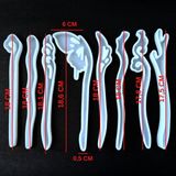 Hobiflex Epoksi Reçine Silikon Kalıp Ithal 8 Adet Topuz Toka Kalıbı Set Yüksek Kalite HB100215 - 0001 - Beyaz