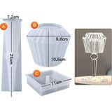 Hobiflex Epoksi Reçine Silikon Kalıp İthal / Abajur 3 Parça Taş Tozu Silikon Kalıp HB42521-0112 - TEKLİ - Beyaz