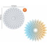 Hobiflex Epoksi Reçine Silikon Kalıp İthal / Çiçek Motifli Bardak Altlığı Taş Tozu Silikon Kalıp HB5021-0089 - TEKLİ - Beyaz