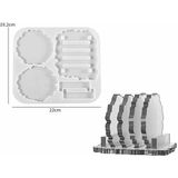 Hobiflex Epoksi Reçine Silikon Kalıp İthal / Stantlı Ikili Bardak Altlığı Taş Tozu Silikon Kalıp HB5021-0095 - TEKLİ - Beyaz
