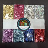 Hobiflex Glitter Damla Model Epoksi Reçine Süsleme Pulu Nail Art Makyaj Sim Set 15 Gram x 8 Renk 120 Gram - Renkli