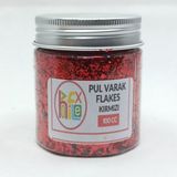 Hobiflex Pul Varak Gilding Flakes Sanatsal Ince Tanecikli Kırpık Folyo Epoksi Reçine Nail Art 100 cc Kırmızı - TEKLİ
