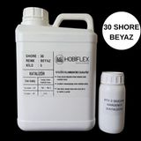 Hobiflex Rtv 2 Kalıp Silikonu 1. Sınıf Kalite Sert Sıvı Silikon 5 kg 30 Shore Beyaz Renk